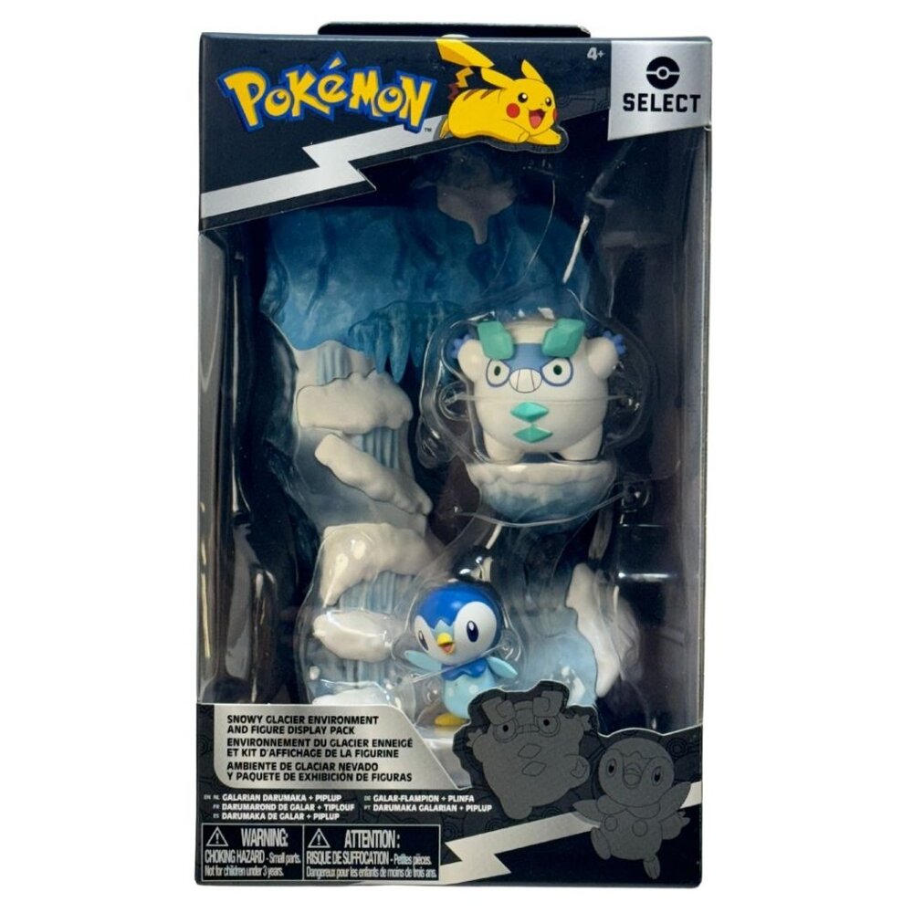 Pokemon Select Snowy Glacier Environment Galarian Darumaka And Piplup Display